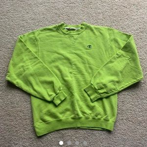 lime green champion mock neck thick sweatshirt